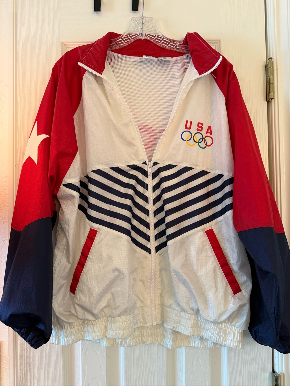 Vintage Avon 80s 90s Olympic Team USA Windbreaker Jacket Ladies Large